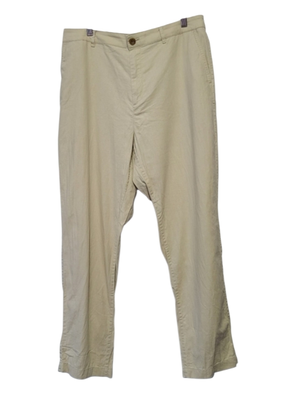 Uniqlo Linen Blend Cream Chino Pants Sz L | Men’s Lightweight Summer Trousers
